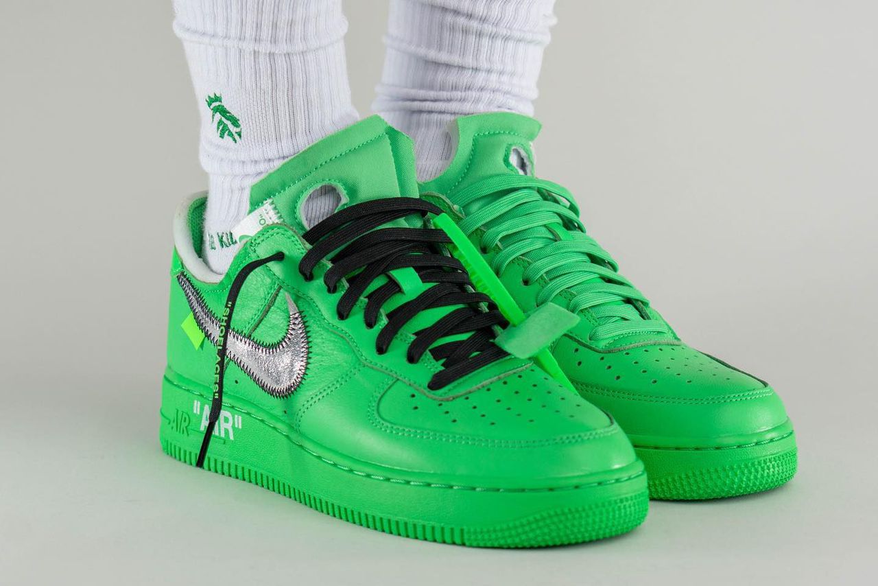 Nike air force 1 low off white university city blue,  Iight Green