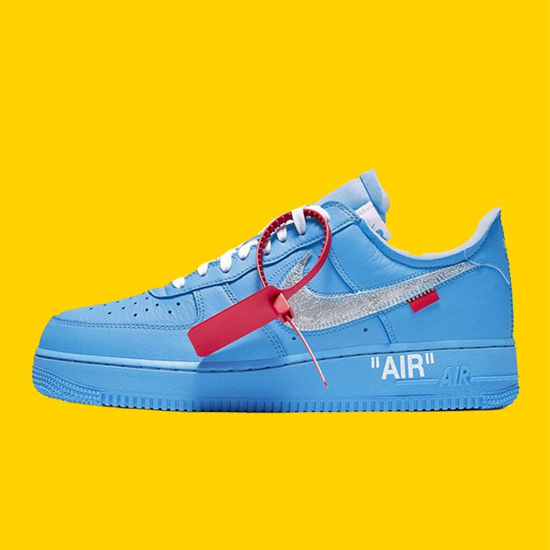 Nike air force 1 low off white university city blue,  Iight Green